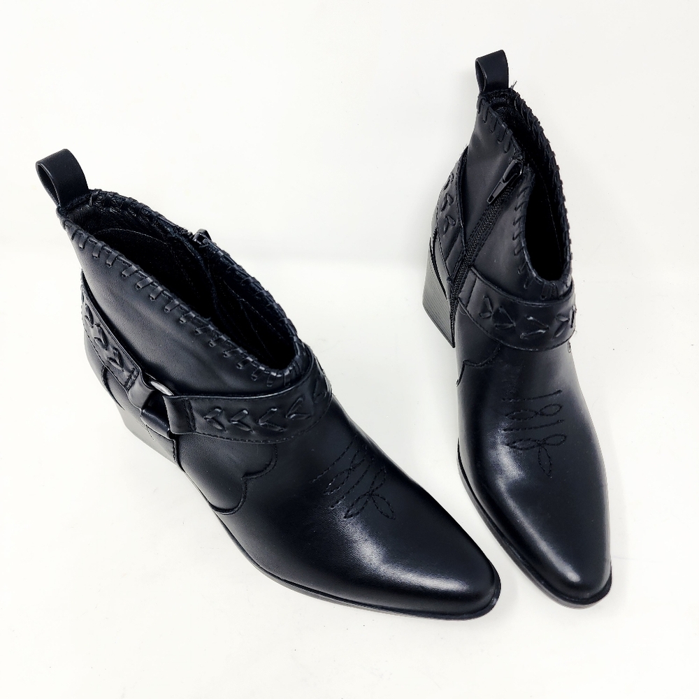Frye & Co Palma Black Western Ankle Boots Women’s 6M‎